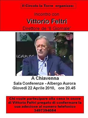 Vittorio Feltri a Chiavenna con il circolo La Torre